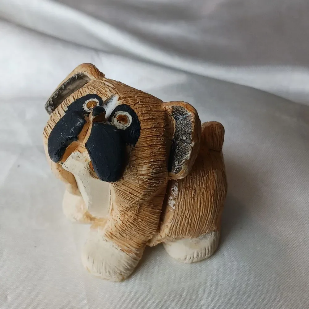 Vintage Artesania Rinconada Art Pottery Hand Crafted Clay Figurine-BOXER